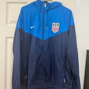 Nike Men's Blue and Navy Windbreaker Jacket